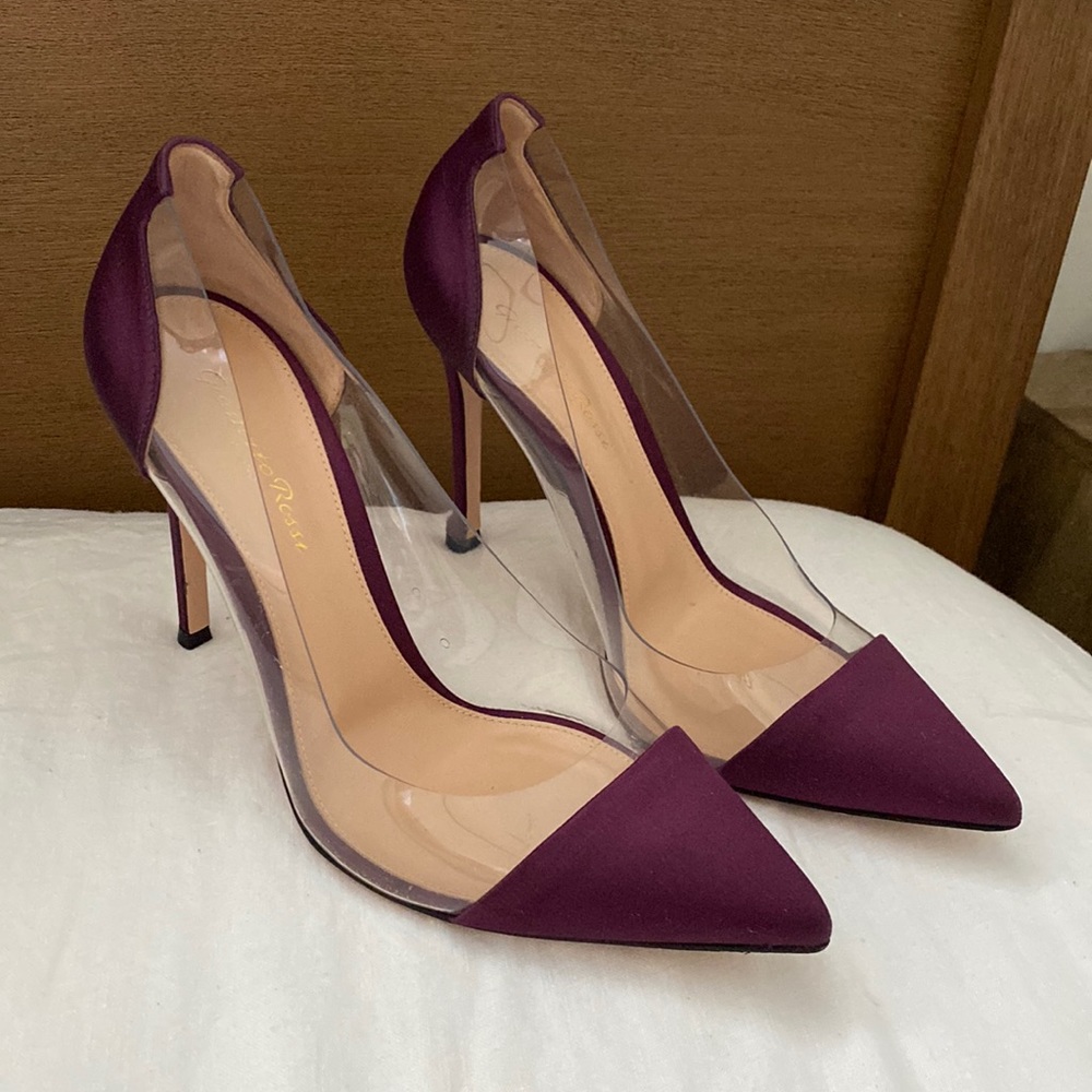 Gianvito Rossi Purple Plexi Pumps
